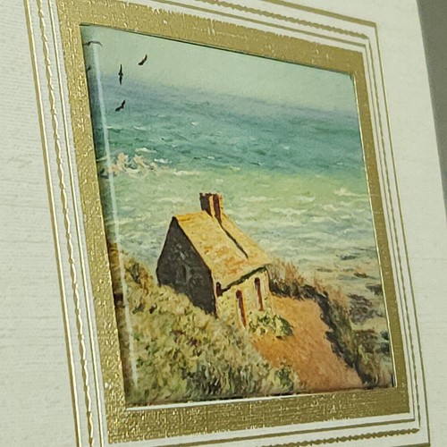 Blank Card Claude Monet Coastguard Hut Morning Brush Strokes Fine Art Authentic - Picture 4 of 7