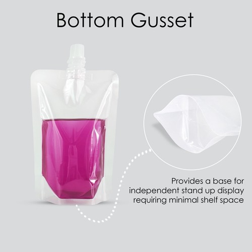 Silver White and Transparent Spout Pouches for Liquid, Juice 100ml to 5 Litre - Picture 61 of 120