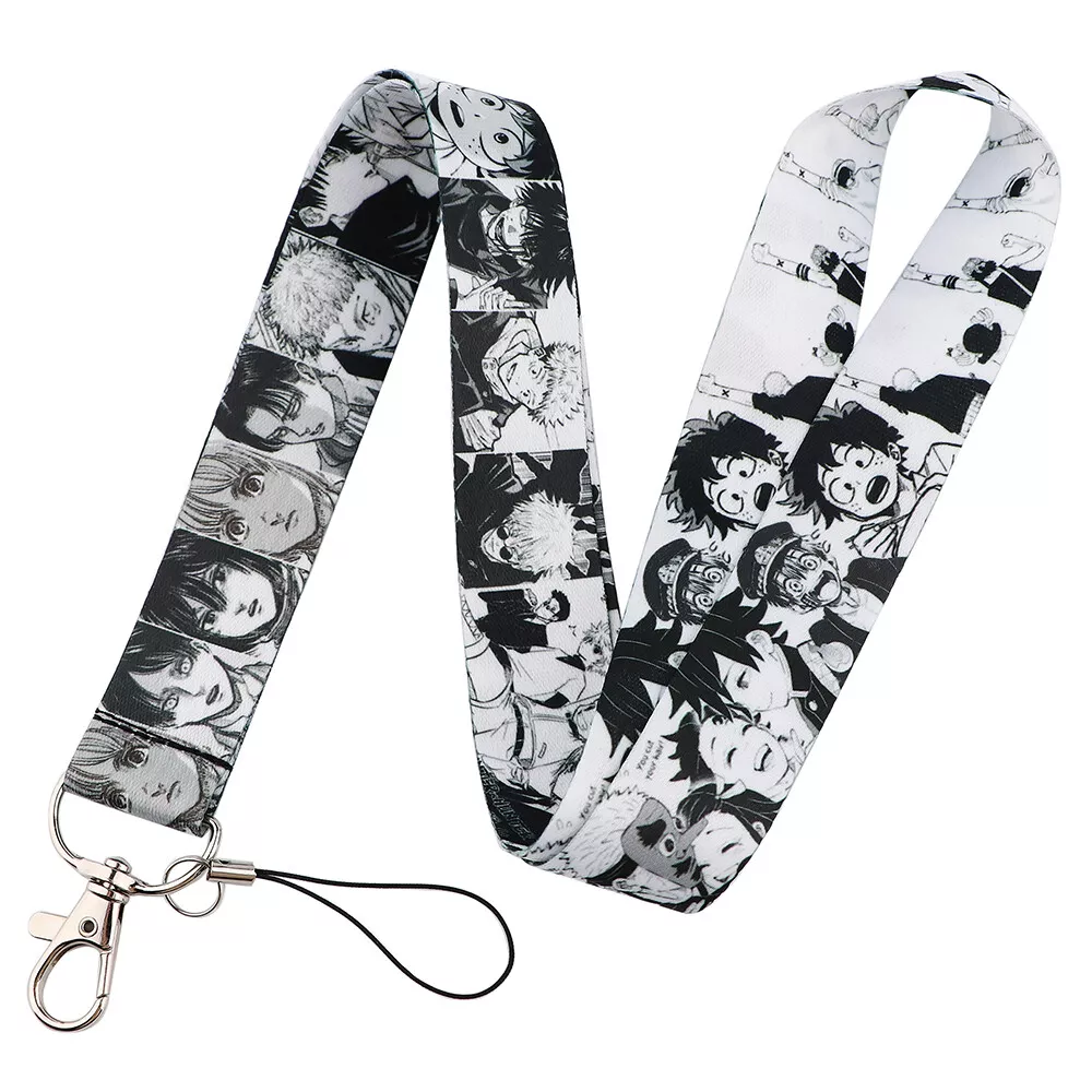 My Hero Academia Anime Characters Black And White ID Badge Holder Lanyard