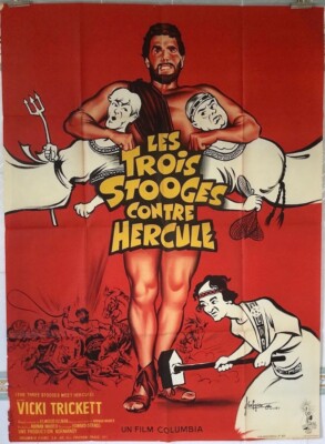 THE THREE STOOGES MEET HERCULES (1962) EDOUARD BERNDS 47x63 NICE LITHO