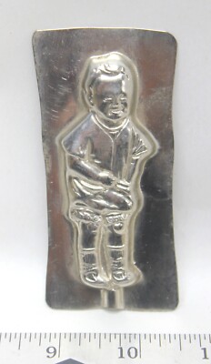 Vintage Tin Candy Chocolate Mold Young Boy Lorann Sucker
