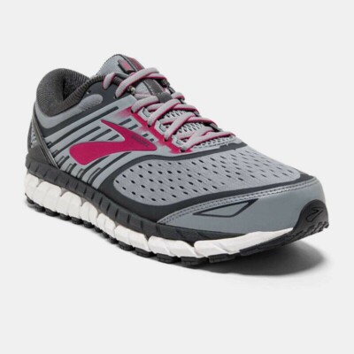 Brooks Women's Ariel 18 Grey/Grey/Pink, Running Shoes Size 8 2E / X-Wide