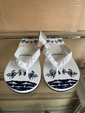 Undercover , Q.2 / Undercover x Hayn UFO Print Flip Flops in White /Navy BNWB 39