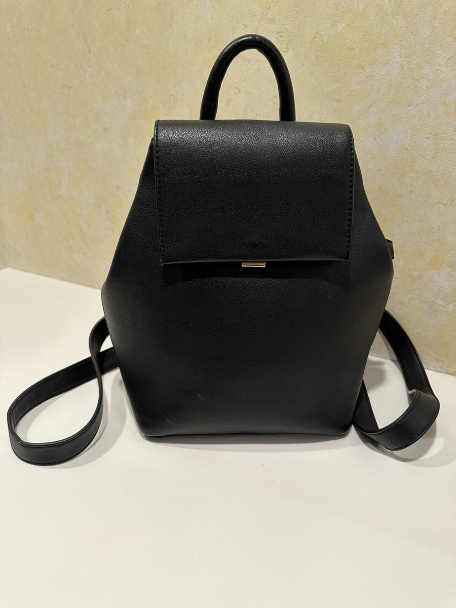 Isabelle Black Backpack Faux Leather Handle For Carrying  display picture 1