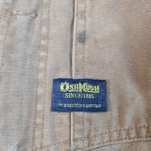Vintage OshKosh B'Gosh Overalls Double Knee Carpenter Brown Mens Workwear 36*x26 - Picture 4 of 17