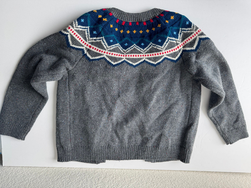 Hanna Andersson Fair Isle Cardigan Wool Blend Button Up Sweater (110cm US 5) - Picture 3 of 3