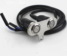 Green LED CNC Double Button Motorcycle Push Switch  Momentar Engine Start Kill L