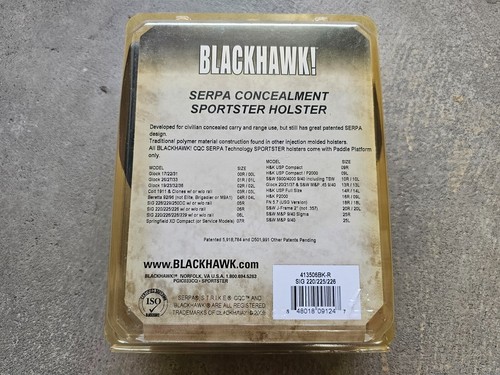 NEW Blackhawk Serpa Sportster Level 2 Holster RH SIG P220/P225/P226 413506BK-R - Picture 2 of 8