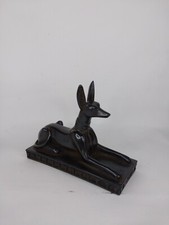 UNIQUE ANCIENT EGYPTIAN ANTIQUE Seated Anubis Jackal Statue Stone Made in Egypt
