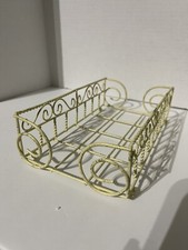 Vintage Metal Bathroom Guest Towel Napkin Holder Cream with Flecks of Gold