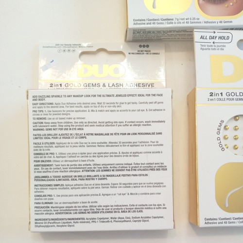 3x Duo 2 In 1 Gold Gems & Lash Adhesive Kit #55154 Holiday Party Wedding - Picture 3 of 4