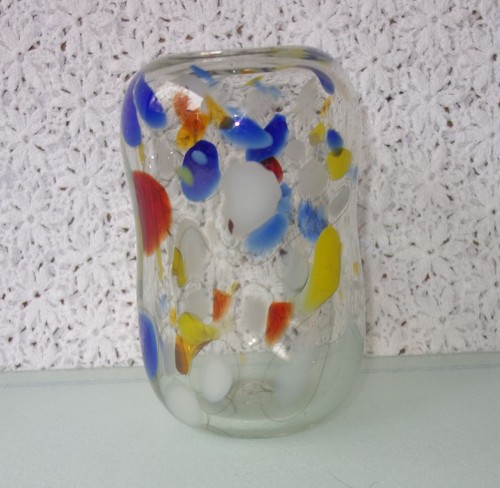 1982 mundgeblasene Studio Art Glas Modernist 7" VASE signiert "Morgan USC '82" - Bild 6 von 12
