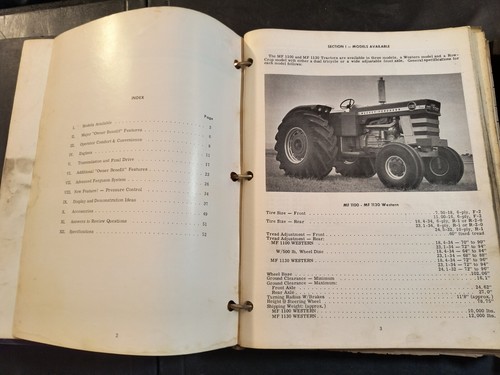 Libro de folletos manual de servicio del centro de entrenamiento de tractores Massey Ferguson 1100 de la década de 1960 - Imagen 8 de 23