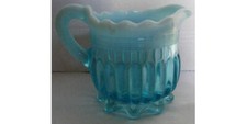 Davidson  c1890   Pearline  Glass   Jug   2.1/4"  Inch   Pretty  Two  Tone  Blue