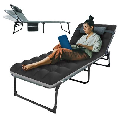 BIG RED Camping Sleeping Cot,Lounge Chair with Mattress,5-Position