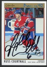 Russ Courtnall #58 signed autograph auto 1992 O-Pee-Chee Premier Hockey Card