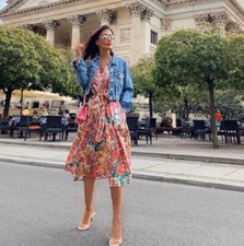 Zara Women Floral Midi Dress Ref 7727/042 Sz XS NWT