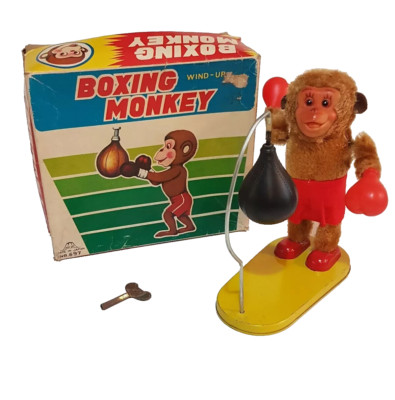 Boxing Monkey Wind Up Affe Boxer 60er Jahre
