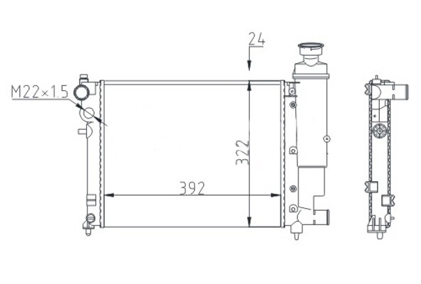 Hart KüHler WasserküHler Passend FüR CitroëN Saxo S0 S1 1.4 VTS 1.1 XSX 1.0 1.6-image