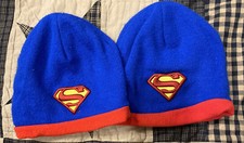 2 Youth Superman Fleece Lined Knit Hats