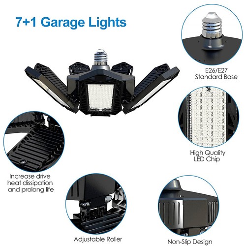 2 Stück LED Garagenlicht Verformbar Garagenlampe Werkstatt Deckenleuchte E27/E26 - Bild 6 von 18