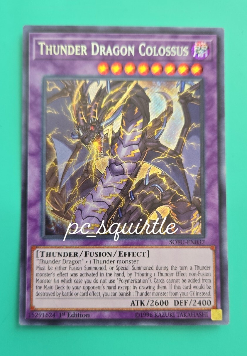 Thunder Dragon Colossus Secret Rare 1st Edition SOFU-EN037 NM Yugioh