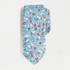 J.Crew Boys' Silk Tie in Ditzy Floral Print  52   Blue Red