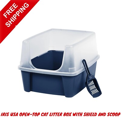 EXTRA LARGE CAT LITTER Box Pan Enclosed Hooded Covered Kitty House With Scoop on