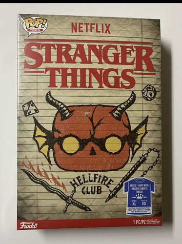 Funko Pop! Tees Boxed Stranger Things T-Shirt HELLFIRE CLUB Size XL New In Box - Picture 1 of 3
