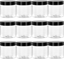 36 Pack 2 Oz Small Plastic Container Jars with Lids and Labels BPA Free Empty
