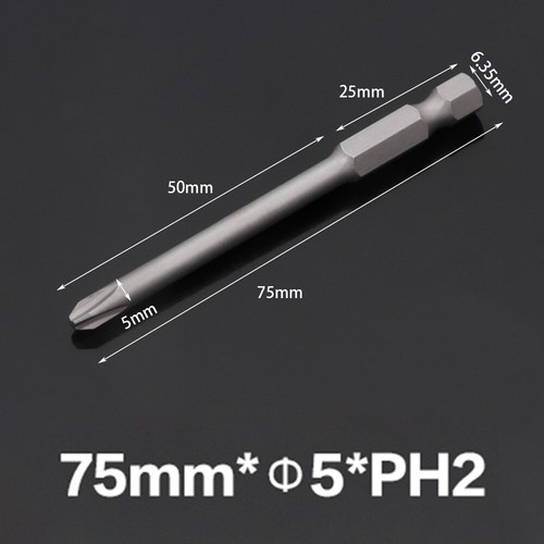 50/65/75/100/150-300mm Magnetic Phillips Screwdriver Drill Bits S2 Steel 1.6-6mm - Picture 50 of 87