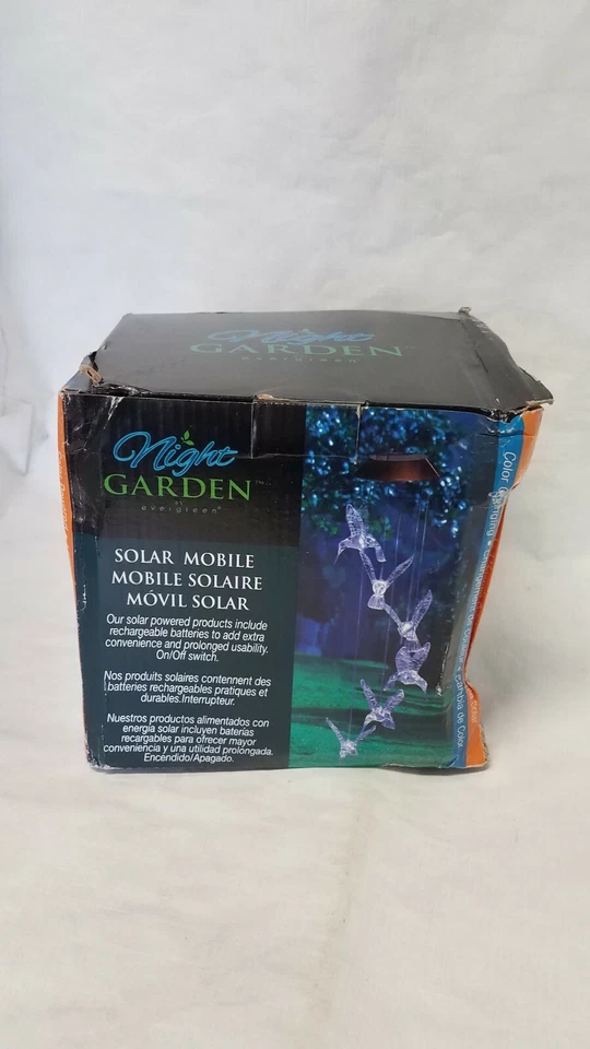 Colibrí iluminado LED que cambia de color solar móvil patio jardín decoración carillón de viento Foto 4 de 4