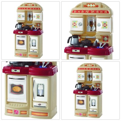 Cozy Kitchen Playset Kids Pretend Play Toy Oven Cabinet Fridge