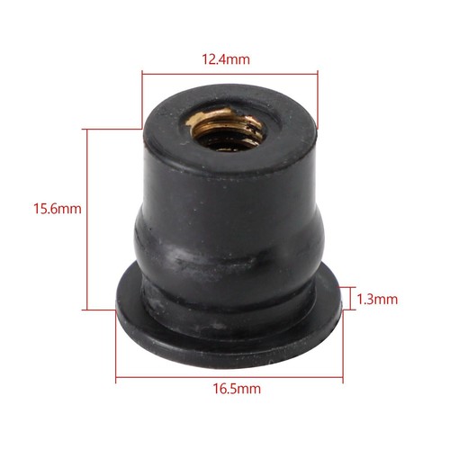 10PCS Neopren Mutter Gummimutter M6 Vibrationsdämpfer Verkleidungsbefestigung DE - Bild 2 von 7