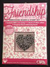 Heart flowers with love Friendship Embossing Board & clear stamp vellum set