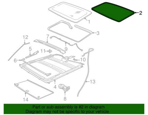 NUEVO OEM Ford Serie F Lincoln Mark LT 1997-17 techo corredizo sello de vidrio 5L1Z-7851884-AA Foto 3 de 3