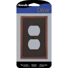 Duplex Toggle Wallplate, Screw-In, Aged Bronze - AMERELLE 77DDB Metroline