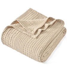 PHF Ultra Soft Waffle Weave Blanket Queen Size for Bed, Lightweight and Breat...