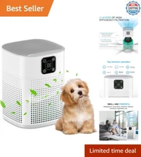 H13 HEPA Air Purifier with 3-Stage Filtration for Large Rooms - White