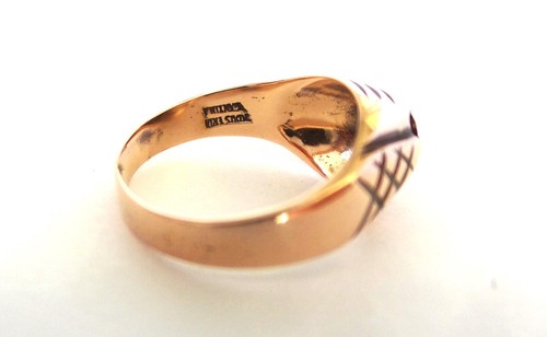 Vintage Antique 18k 750 Solid Rose Gold Petite Small Ruby Ring - Size 2.5 - Picture 11 of 24