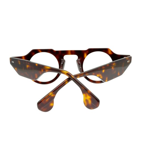 Geometric Acetate Glasses One of a Kind Round Thick Plastic Eyeglasses Frame Red - Picture 9 of 27