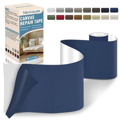 NEXKAYEE Canvas Repair Tape, Self-Adhesive Fabric Patch for Sofas, Tents, Sunshades, Chai