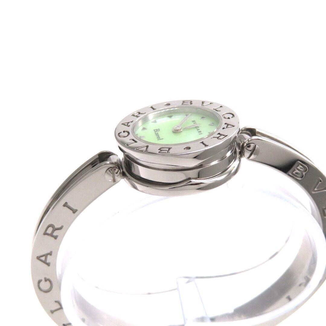 BVLGARI B-zero1 BZ22S Green Shell Dial Bangle Ladies Quartz Watch Authentic JP image 4