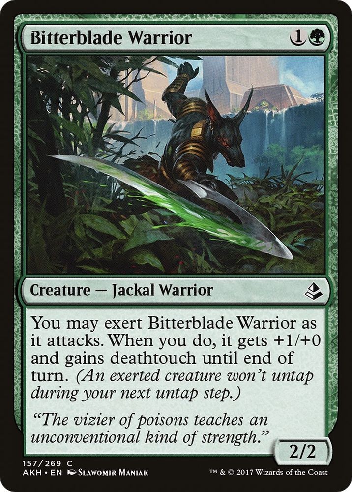 2017 Magic: The Gathering: Amonkhet - Bitterblade Warrior (#157, C, Near Mint)