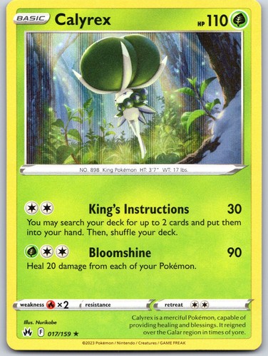 Calyrex 017/159 Holo SWSH: Crown Zenith Pokemon NM 2023 Nurikobe