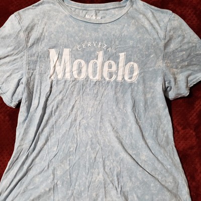 Modelo Lt Blue T Shirt Sz XL Preowned Poly/Cotton Blend Casual