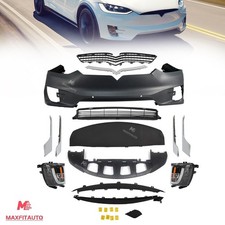 For Tesla Model X 2016-2021 Complete Front Bumper Cover Grille Kit W/sensor Hole
