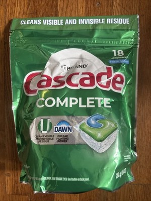 Cascade Complete Platinum ActionPacs Fresh Scent Pods Dishwasher Detergent 18 pk