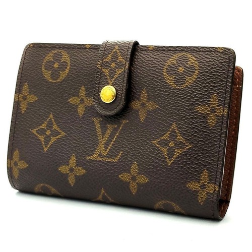 Authentic Louis Vuitton Monogram Viennois Fold Wallet Brown Pre Owned Very Good