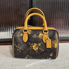 NWT Coach Mini Rowan Crossbody Bag In Signature Canvas With Floral Print CCF31